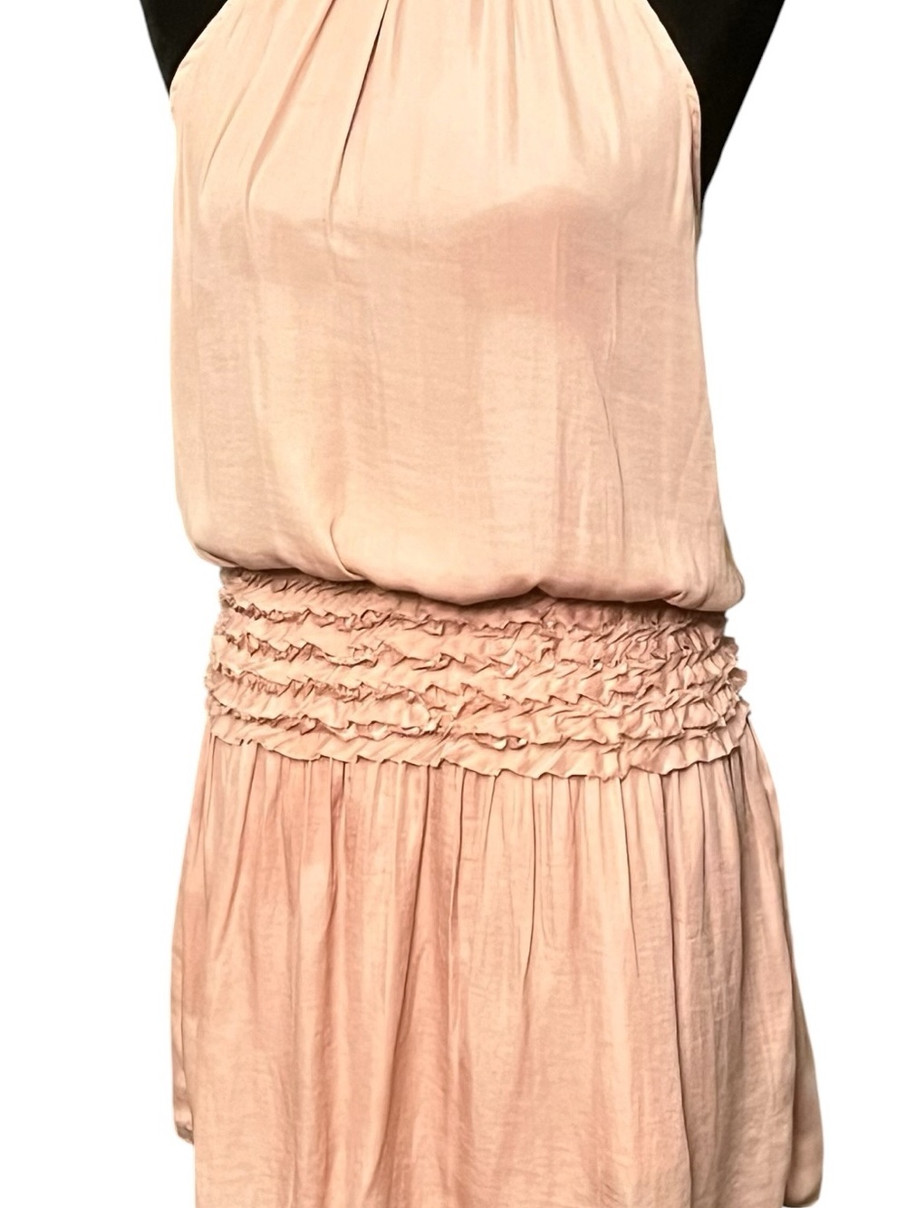 DO+BE Peach Halter Dress with Ruffle Waist